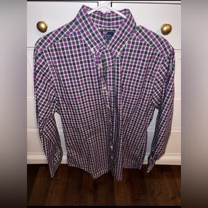 Vineyard Vines Purple and Green Checkered Men's Shirt